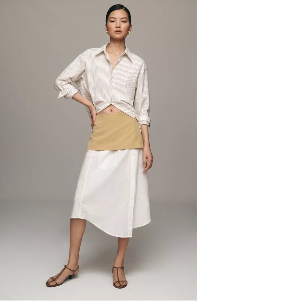 Anthropologie Maeve Layered Shirttail Midi Skirt SIZE XL new nwt